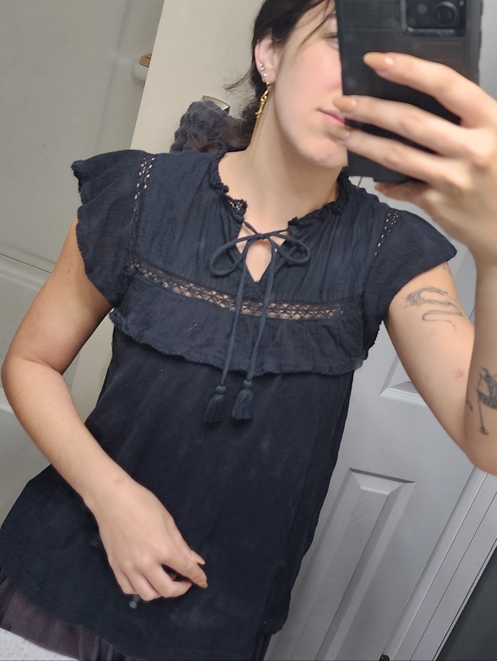 Anthropologie Whimsigoth Ruffle Blouse
